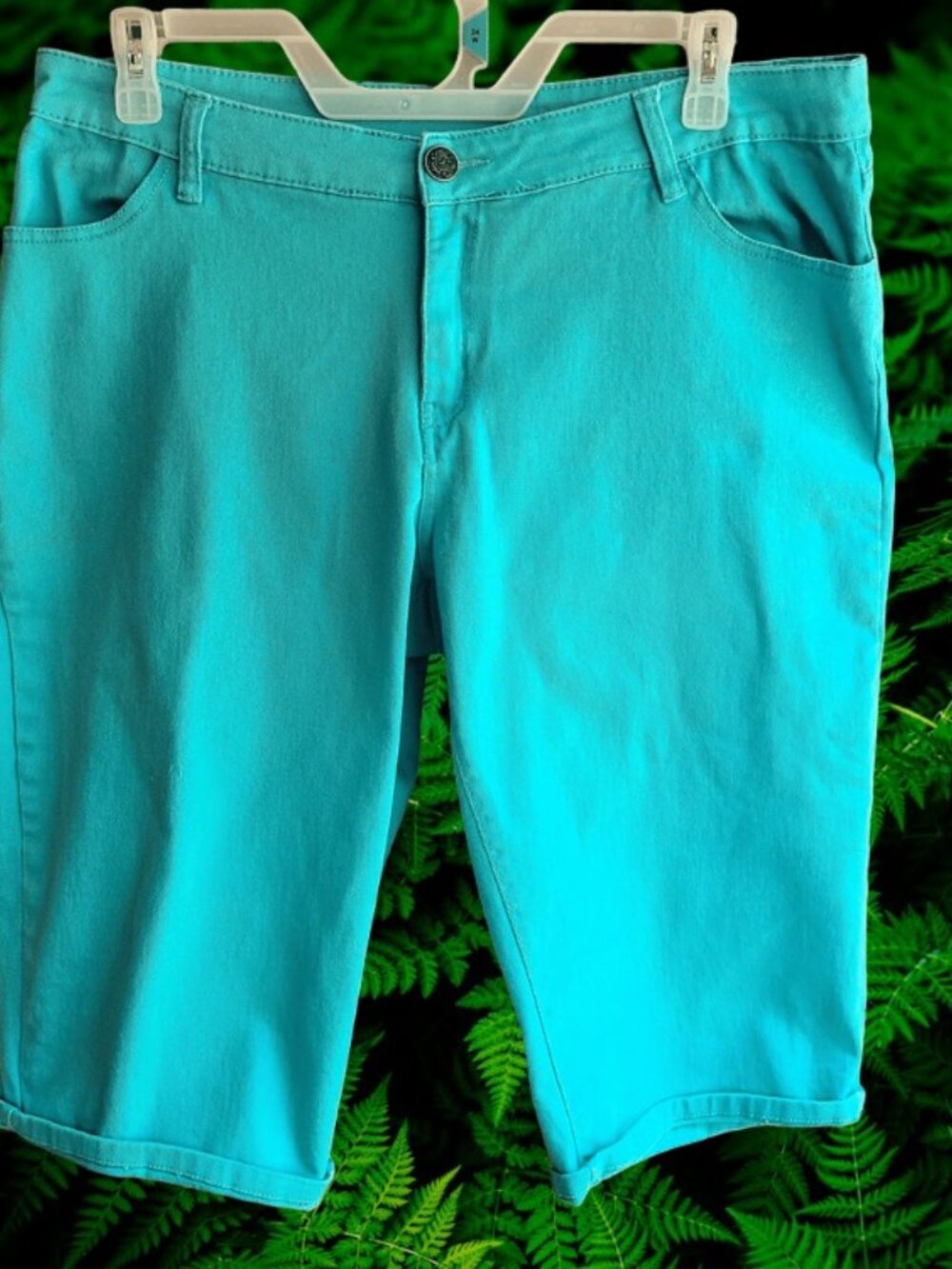 Womens Crop Capris Jeans Aqua Size 18